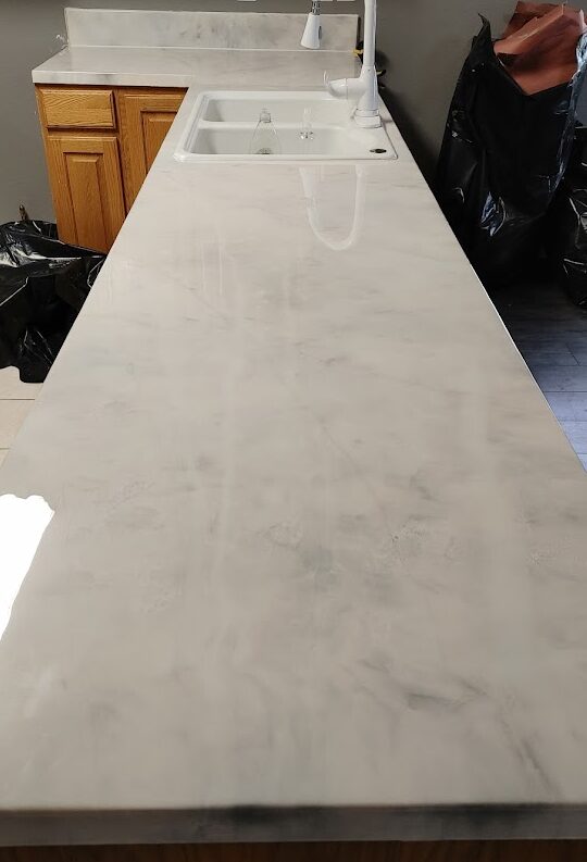 Epoxy countertop with sink