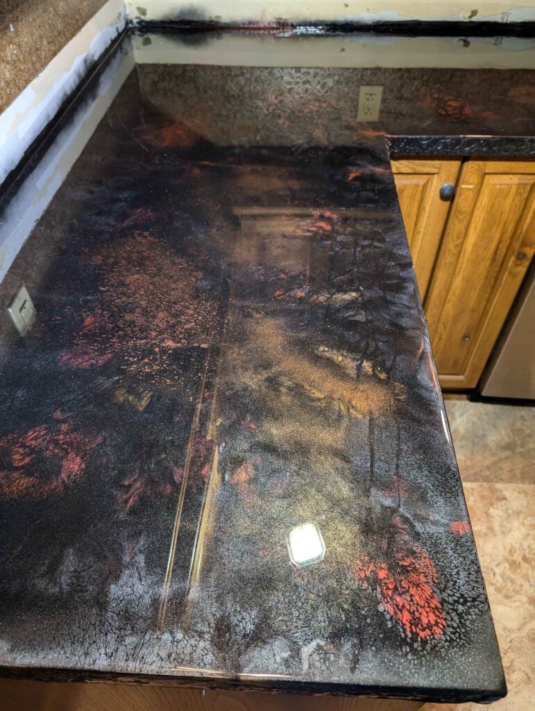 Dark epoxy countertop