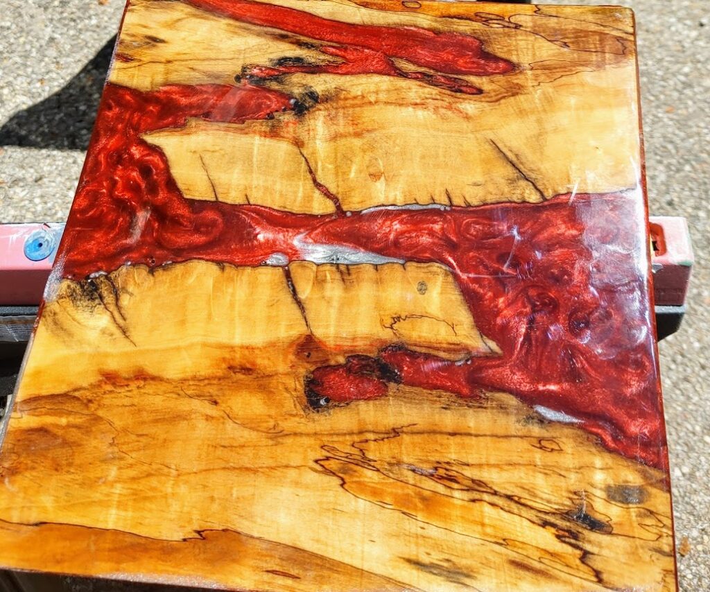 Epoxy wood fill shelf