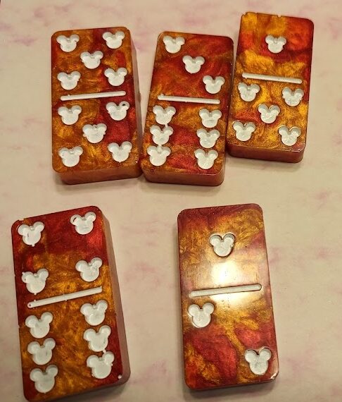 Epoxy dominoes art project