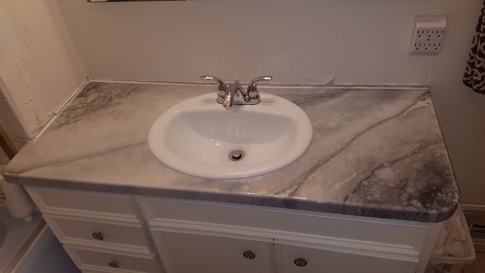 Marble-style epoxy sink