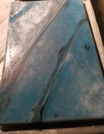 Blue marble epoxy color sample