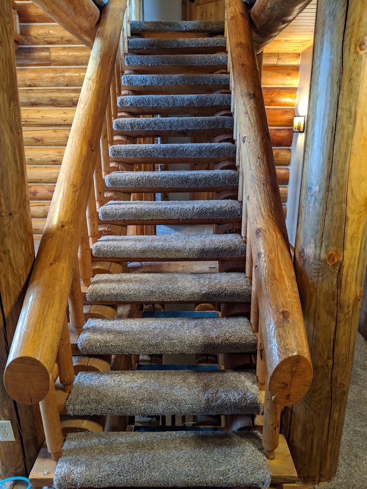 Carpet wrapped stairs