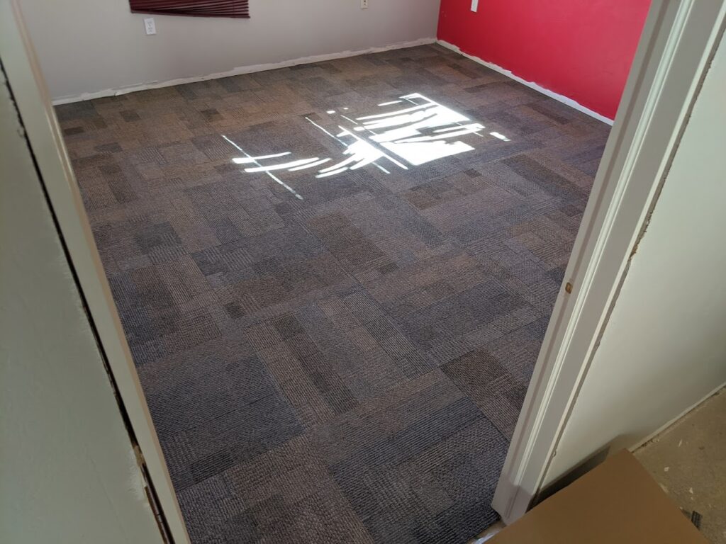 Commercial carpet installation